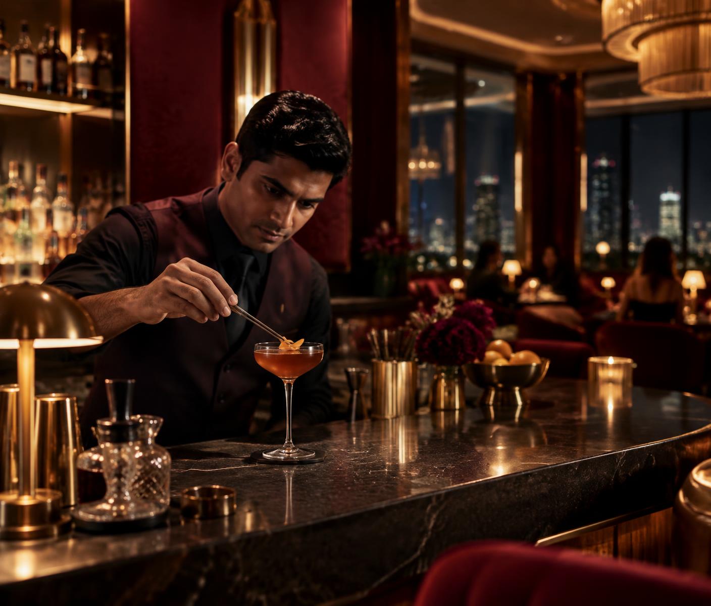 the bar